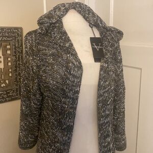 VERTIGO Beautiful Loose Knit Hooded 3/4 Sleeve Open Cardigan Sz M/L.LAST CALL 😱